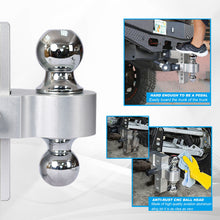 Load image into Gallery viewer, Alu - Adjustable Trailer Drop Hitch With 2" Receiver, 6" Adjustable - Silver
