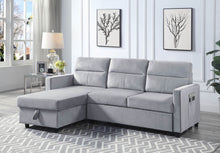 Load image into Gallery viewer, Ruby - Reversible Sleeper Sectional Sofa With Storage Chaise And Side Pocket - Light Gray
