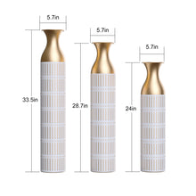 Load image into Gallery viewer, Floor Metal Vases Decorated White Metal Vases (Set of 3) Gorgeous Home Decoration Large Glazed Metal Vases - White
