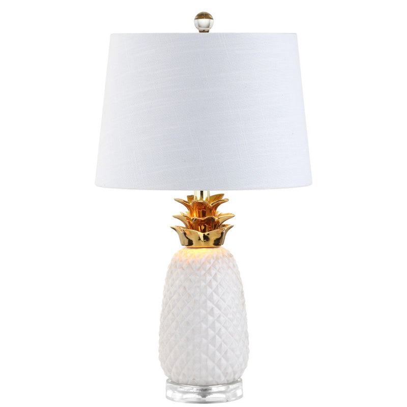 23" Novelty Table Lamp LED With Drum Shade - White