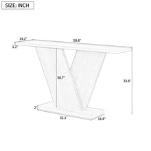 Load image into Gallery viewer, Console Table With V Shape Base, Sculptural Entryway Accent
