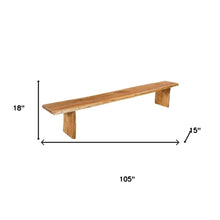 Load image into Gallery viewer, 105" Natural Solid Wood Live Edge Dining Bench
