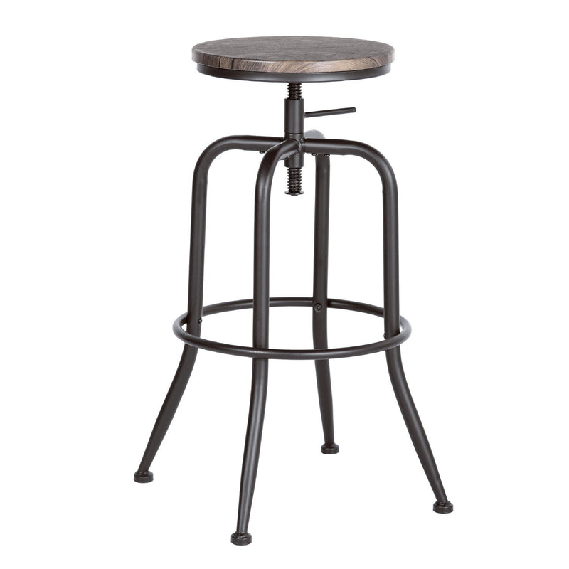 Wood Backless Adjustable Height Swivel Bar Chairs (Set of 2) - Walnut