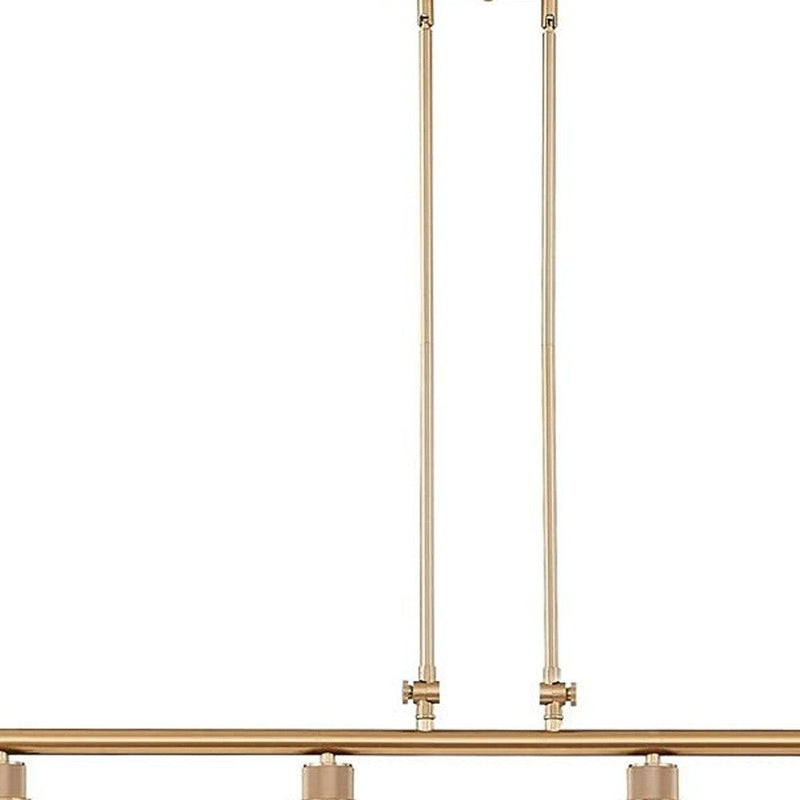 Kitchen Island Four Light Metal Seeded Glass Dimmable Chandelier With Shades - Gold
