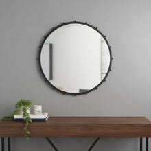 Load image into Gallery viewer, 44" Round Metal Framed Accent Mirror - Black
