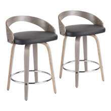 Load image into Gallery viewer, Grotto - Contemporary Fixed Height Counter Stool &amp; Swivel With Round Footrest (Set of 2)
