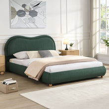 Load image into Gallery viewer, Upholstered Platform Bed Frame With Curved Headboard
