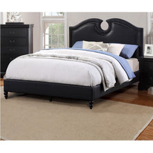 Load image into Gallery viewer, California King Size Bed With Nailhead Trim And Cut Out - Black
