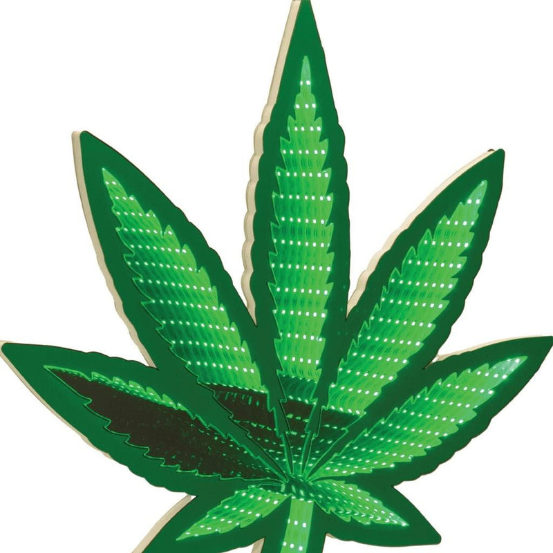 Leaf Tabletop Sign With LED - Green