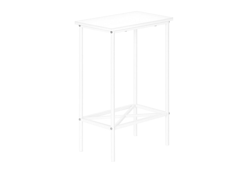 24" Wood And Metal End Table With Shelf - White