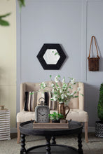 Load image into Gallery viewer, Hexagon Mirror With Natural Wood Frame, Wall Decor For Living Room Bathroom Hallway
