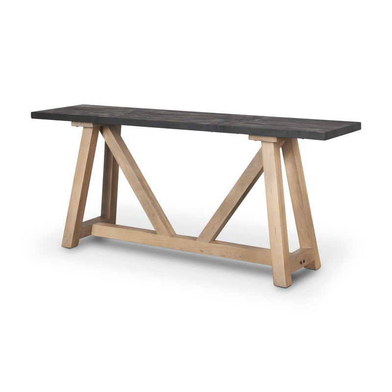 70" Solid Wood Trestle Console Table - Brown