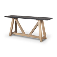 Load image into Gallery viewer, 70" Solid Wood Trestle Console Table - Brown
