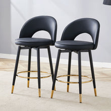 Load image into Gallery viewer, Modern Upholstered 360° Rotatable Bar Chair With Metal Legs For Dining Room (Set of 2)
