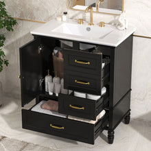 Load image into Gallery viewer, 30" Bathroom Vanity With Sink, 3 Drawers, Adjustable Feet

