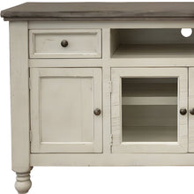 Load image into Gallery viewer, Open Shelving Distressed TV Stand - Ivory
