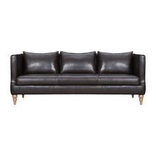 Load image into Gallery viewer, Leather Sofa With Brown Legs - Dark Brown
