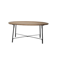 Load image into Gallery viewer, Solid Wood And Iron Round Nested Coffee Tables (Set of 2) - Brown And Black
