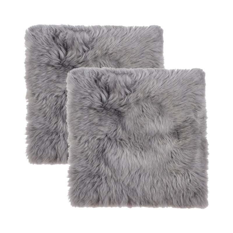 17" X 17" Wool Chair Pads (Set of 2) - Gray