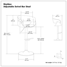 Load image into Gallery viewer, Sheldon - Upholstered Adjustable Swivel Bar Stool

