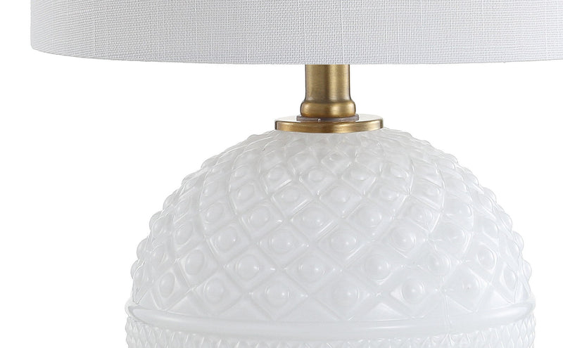 21" Novelty Table Lamp LED With Globe Shade - White