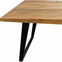 Load image into Gallery viewer, 63" Solid Wood And Iron Sled Base Dining Table - Natural
