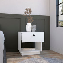 Load image into Gallery viewer, 20" One Drawer Faux Wood Nightstand - White
