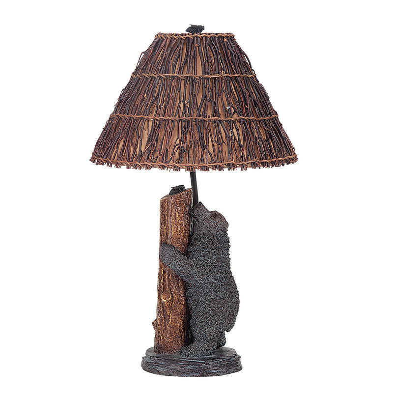 Novelty Table Lamp With Brown Empire Shade - Gray