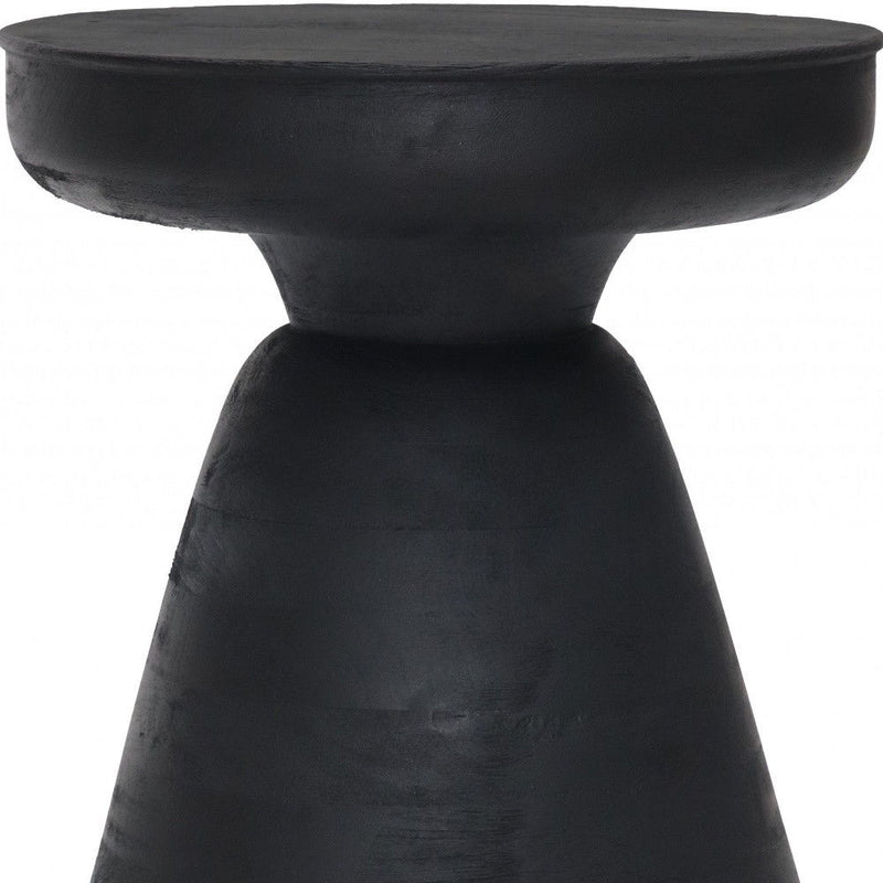 18" Solid Wood Round End Table - Black