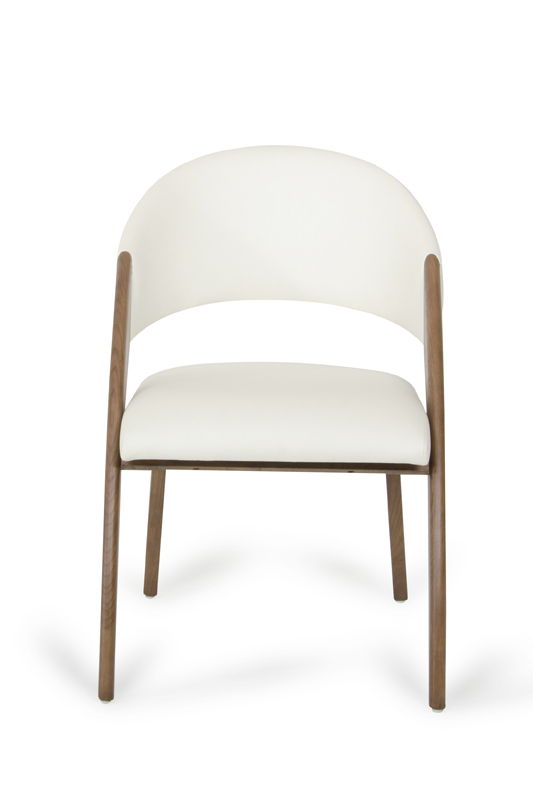 Faux Leather Open Back Dining Arm Chairs (Set of 2) - Brown
