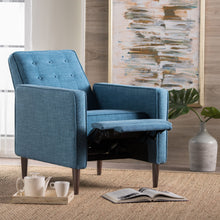 Load image into Gallery viewer, Mid-Century Modern Recliner With Button Tufted Waffle Stitch
