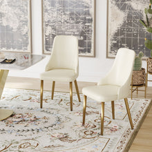 Load image into Gallery viewer, Modern Sponge-Filled Dining Chair, Solid Wood Metal Legs, Suitable For Restaurants, Living Rooms And Rooms (Set of 2) - White
