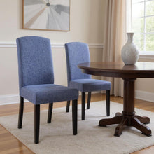 Load image into Gallery viewer, Upholstered Polyester Dining Parsons Chairs (Set of 2) - Navy Blue
