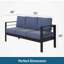 Load image into Gallery viewer, All-Weather Patio Sofa With Cushions, 3 Seat Outdoor Couch
