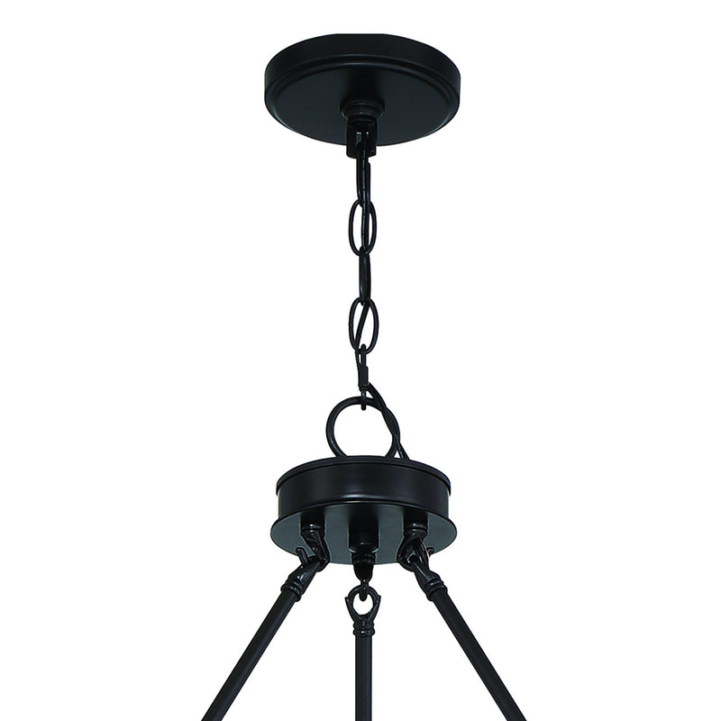 48" Candle Style Multi Light Metal Dimmable Chandelier - Black / White