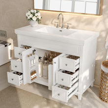 Load image into Gallery viewer, Bathroom Vanity With Sink, 6 Soft Close Drawers &amp; Double Doors - White
