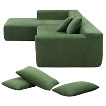 Load image into Gallery viewer, [VIDEO provided] [New] 109*68&quot; Modular Sectional Living Room Sofa Set, Modern Minimalist Style Couch, Upholstered Sleeper Sofa for Living Room, Bedroom, Salon, 2 PC Free Combination, L-Shape, Green
