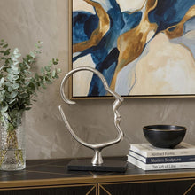 Load image into Gallery viewer, Marble Tabletop Sculpture (480027) - Black / Silver

