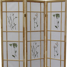 Load image into Gallery viewer, Folding Three Panel Screen Room Divider (469135) - Brown / White
