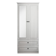 Load image into Gallery viewer, 71" Wood Mirro Two Door Two Drawer Combo Dresser - White
