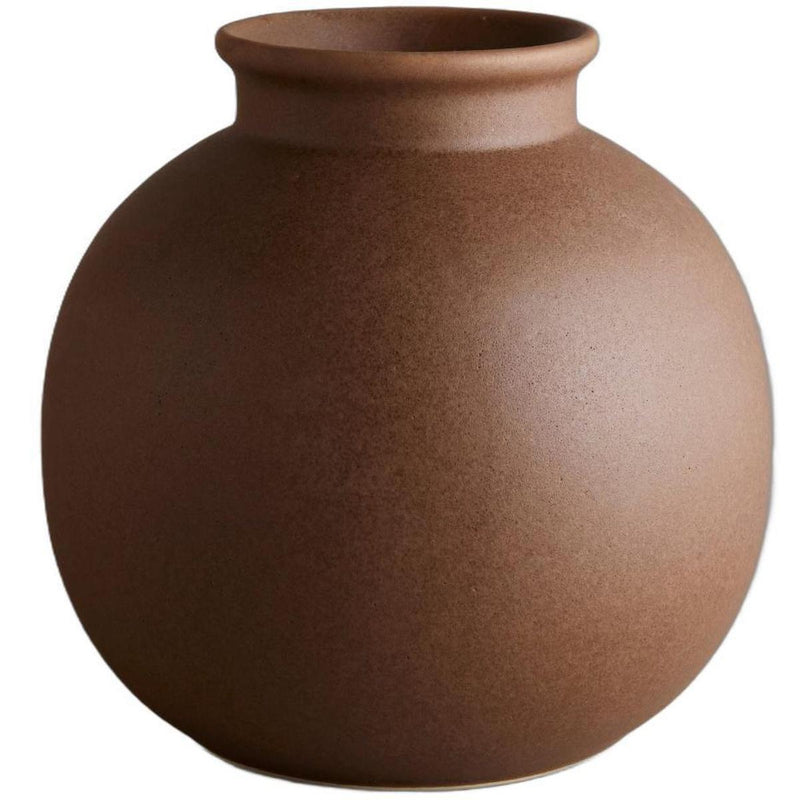 Ceramic Round Table Vase - Dark Brown