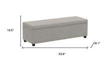 Load image into Gallery viewer, 54" Cloud and Dark Brown Linen Blend and Solid Wood Upholstered Storage Bench With Flip Top
