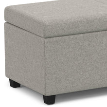 Load image into Gallery viewer, 54" Cloud and Dark Brown Linen Blend and Solid Wood Upholstered Storage Bench With Flip Top
