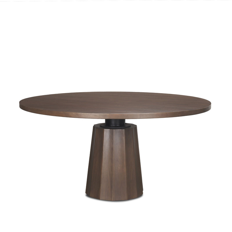 Solid Wood Pedestal Base Round Top Dining Table (727882) - Brown