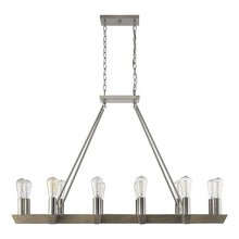 Load image into Gallery viewer, Kitchen Island Twelve Light Metal Dimmable Chandelier - Silver
