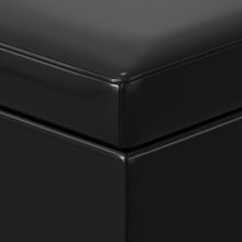 Load image into Gallery viewer, 48" Black and Dark Brown Faux Leather and Solid Wood Upholstered Storage Bench With Flip Top
