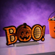 Load image into Gallery viewer, Halloween Tabletop Sign With LED - Orange / Black
