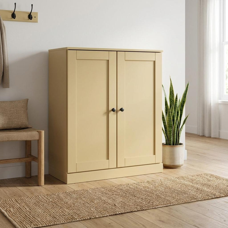 Twenty Pair Solid Woodshoe Storage Cabinet (752349) - Yellow