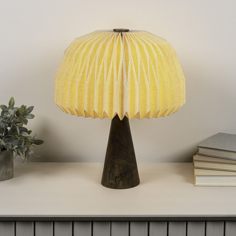 Geometric Table Lamp LED With Dome Shade - Natural