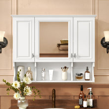 Load image into Gallery viewer, Wall Mounted Bathroom Medicine Wall Cabinet With Mirror &amp; Open Shelves
